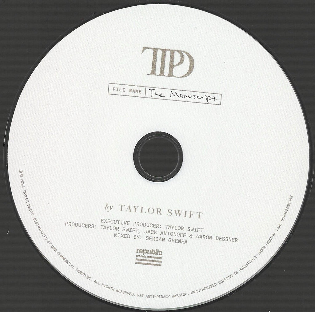 Taylor Swift - The Tortured Poets Department - The Manuscript - Signed Insert