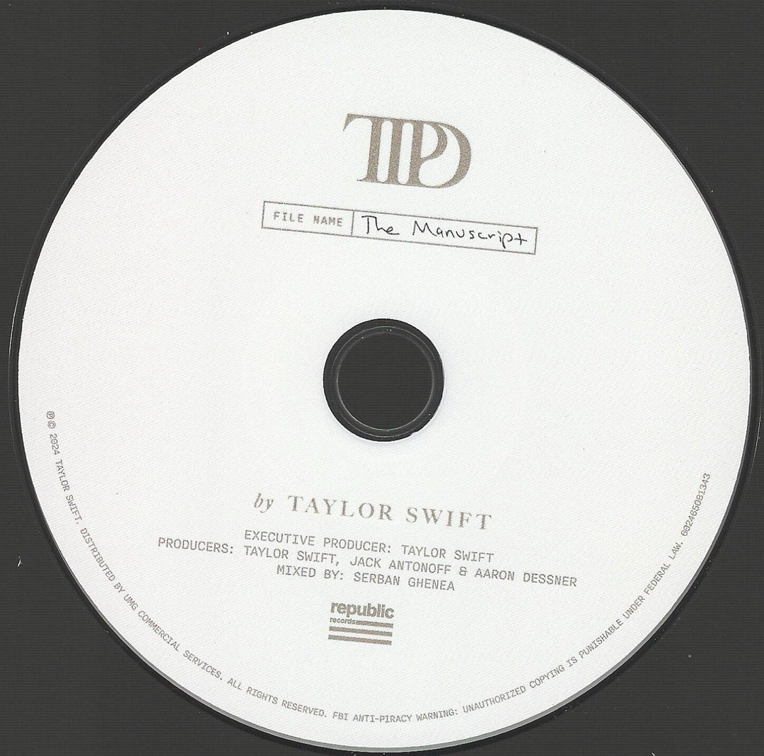 Taylor Swift - The Tortured Poets Department - The Manuscript - Signed Insert